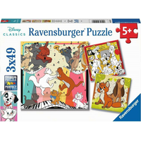 RAVENSBURGER Puzzle Disney Classics: Zvířátka v dobré náladě 3x49 dílků