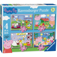 RAVENSBURGER Puzzle Prasátko Peppa: Zábavné dny 4v1 (12,16,20,24 dílků)