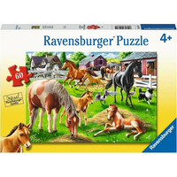 RAVENSBURGER Puzzle Šťastní koně 60 dílků