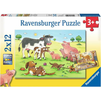 RAVENSBURGER Puzzle Zvířecí farma 2x12 dílků