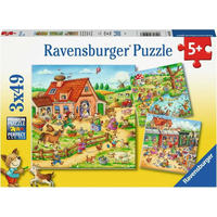 RAVENSBURGER Puzzle Prázdniny na venkově 3x49 dílků