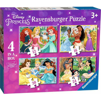 RAVENSBURGER Puzzle Disney Princezny 4v1 (12, 16, 20, 24 dílků)