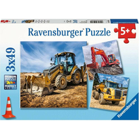RAVENSBURGER Puzzle Stavební stroje 3x49 dílků