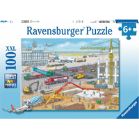 RAVENSBURGER Puzzle Staveniště na letišti XXL 100 dílků