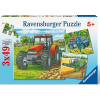 RAVENSBURGER Puzzle Zemědělské stroje 3x49 dílků