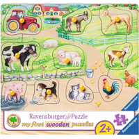 RAVENSBURGER Dřevěná vkládačka Ráno na farmě
