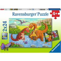 RAVENSBURGER Puzzle Hraví dinosauři 2x24 dílků