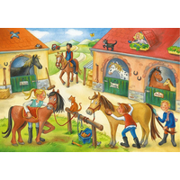 RAVENSBURGER Puzzle Prázdniny na statku s koňmi 2x12 dílků