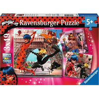 RAVENSBURGER Puzzle Kouzelná Beruška a Černý Kocour 3x49 dílků