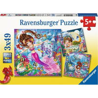 RAVENSBURGER Puzzle Kouzelné mořské panny 3x49 dílků