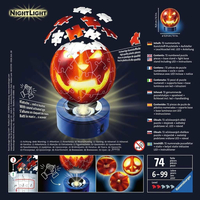 RAVENSBURGER Svítící puzzleball Dýňová hlava 74 dílků