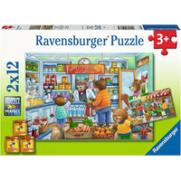 RAVENSBURGER Puzzle Medvídci na nákupech 2x12 dílků