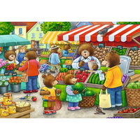 RAVENSBURGER Puzzle Medvídci na nákupech 2x12 dílků