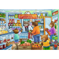 RAVENSBURGER Puzzle Medvídci na nákupech 2x12 dílků