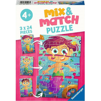 RAVENSBURGER Puzzle Mix&Match: Mořské panny a mořské příšery 3x24 dílků