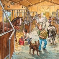 RAVENSBURGER Puzzle Den u koní 3x49 dílků