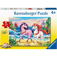 RAVENSBURGER Puzzle Jednorožci na pláži 35 dílků