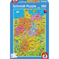 SCHMIDT Puzzle Kreslená mapa Německa 200 dílků