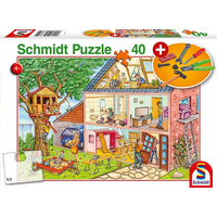 SCHMIDT Puzzle Pracovití řemeslníci 40 dílků + dětské nářadí