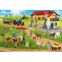 SCHMIDT Puzzle Schleich Farma s prodejním stánkem 100 dílků + figurka Schleich