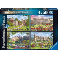 RAVENSBURGER Puzzle Královské rezidence, Velká Británie 4x500 dílků