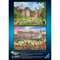 RAVENSBURGER Puzzle Královské rezidence, Velká Británie 4x500 dílků