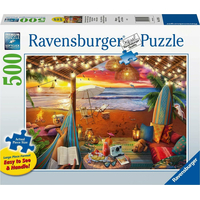 RAVENSBURGER Puzzle Útulná místa: Pláž Cabana XXL 500 dílků