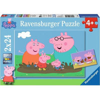 RAVENSBURGER Puzzle Prasátko Pepina: Šťastný rodinný život 2x24 dílků
