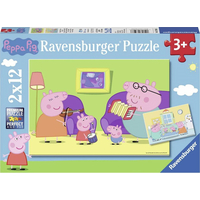 RAVENSBURGER Puzzle Prasátko Peppa: Doma 2x12 dílků