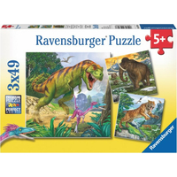 RAVENSBURGER Puzzle Pravěcí vládci 3x49 dílků