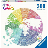 RAVENSBURGER Kulaté puzzle Kruh barev: Mandala 500 dílků