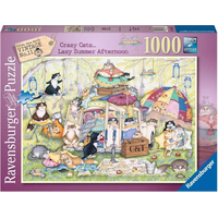 RAVENSBURGER Puzzle Crazy Cats: Líné letní odpoledne 1000 dílků