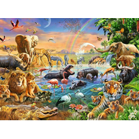 RAVENSBURGER Puzzle Zvířata u napajedla XXL 100 dílků