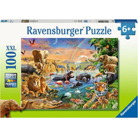 RAVENSBURGER Puzzle Zvířata u napajedla XXL 100 dílků