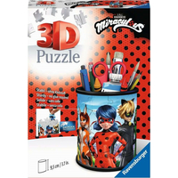 RAVENSBURGER 3D puzzle stojan: Kouzelná Beruška a Černý Kocour 57 dílků