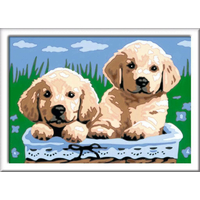 RAVENSBURGER CreArt Malování podle čísel: Roztomilá štěňata 18x13cm