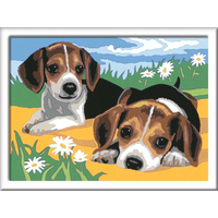 RAVENSBURGER CreArt Malování podle čísel: Štěňata Jack Russella 24x18 cm