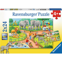 RAVENSBURGER Puzzle Den v zoo 2x24 dílků
