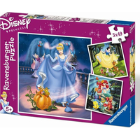 RAVENSBURGER Puzzle Sněhurka, Popelka, Ariel 3x49 dílků