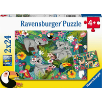 RAVENSBURGER Puzzle Koaly a lenochodi 2x24 dílků