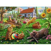 RAVENSBURGER Puzzle Hrátky na zahradě XXL 200 dílků