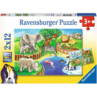 RAVENSBURGER Puzzle Zvířátka v zoo 2x12 dílků