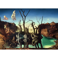 RAVENSBURGER Puzzle Art Collection: Labutě odrážející se ve vodě jako sloni 1000 dílků