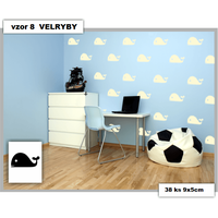 Samolepky DECOR COLOR vzor 8 - VELRYBY