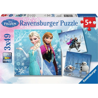 RAVENSBURGER Puzzle Ledové království: Zimní dobrodružství 3x49 dílků