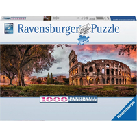 RAVENSBURGER Panoramatické puzzle Západ slunce nad Koloseem, Itálie 1000 dílků
