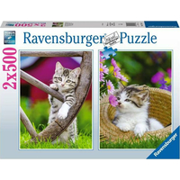 RAVENSBURGER Puzzle Koťata na venkově 2x500 dílků