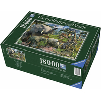 RAVENSBURGER Puzzle Zvířata u zdroje vody 18000 dílků