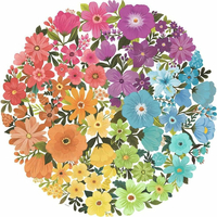 RAVENSBURGER Kulaté puzzle Kruh barev: Květiny 500 dílků