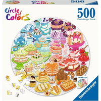 RAVENSBURGER Kulaté puzzle Kruh barev: Barevné dezerty 500 dílků